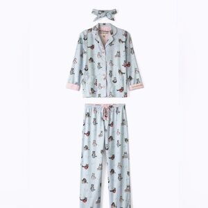 PJ Salvage Cats & Coffee Flannel PJ Set 🐈 ☕️💙